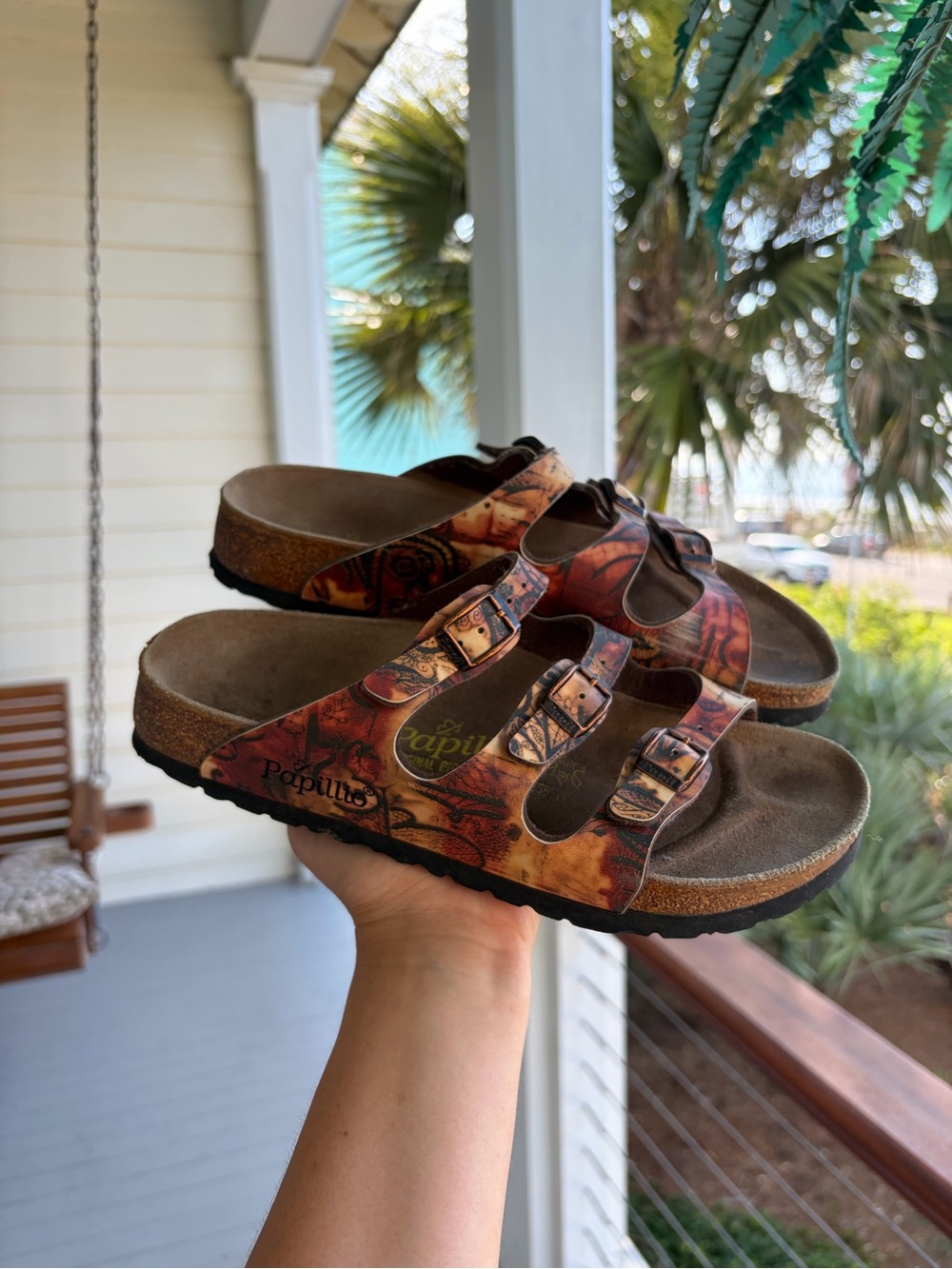 Papillio by Birkenstock Florida Triple Buckle Rare Print Sandals